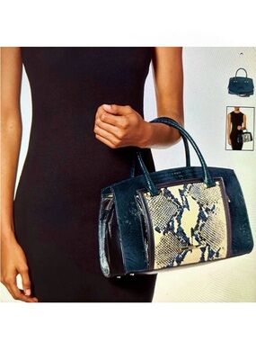 Brahmin Rare Greta Lizard & Python/Snakeskin Opalescent Leather